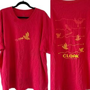 Cloak Hidden in Plain Sight Double Sided Graphic Tee Shirt Men's 2XL XXL Red